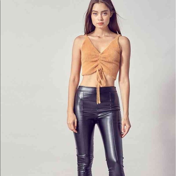 Fuzzy Drawstring Front Tank Top - Picture 5 of 5